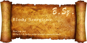 Bledy Szergiusz névjegykártya